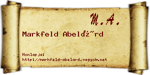 Markfeld Abelárd névjegykártya